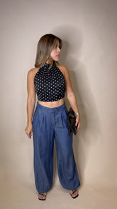 “LAYLA” LIGHT DENIM BALLON PANTS INDIGO