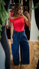 “PIA” ASYMMETRICAL WITH SHOULDER DETAIL TOP