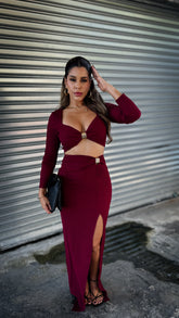 “ALAHIA” CROPPED TOP AND MAXI SKIRT SET