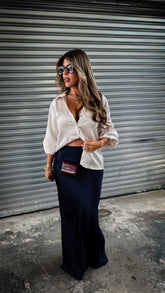 “HARPER” MAXI SILKY SKIRT