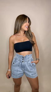 “MINERVA” WASHED DENIM SHORT