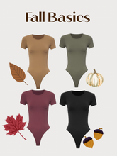 “FALL ESSENTIALS” CREW NECK SHORT SLEEVE BODYSUIT