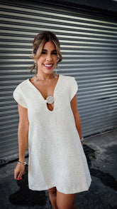 “ROSALIA” LUXE SEQUINS JEWELED MINI DRESS