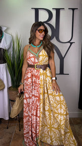 “MARGOT” MAXI PRINTED HALTER DRESS
