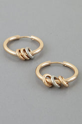 TWO TONED HOOP EARRINGS