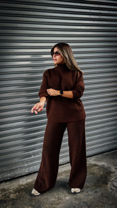 "NEW YORK" OVERSIZED SWEATER AND WIDE LEG PANT SET
