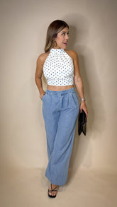 PreOrden “LAYLA” LIGHT DENIM BALLON PANTS LIGHT BLUE