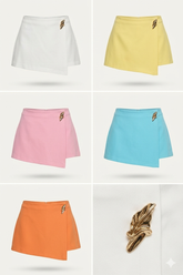 “GABI” WRAP FRONT SKORT WITH METAL DETAIL