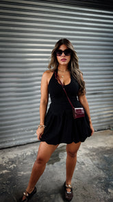 “ARIA” HALTER NECK VEST BUBBLE DRESS