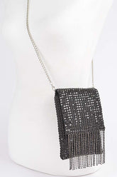 RHINESTONE FRINGE PURSE