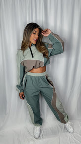 "REBECCA" COLORBLOCK CARGO JOGGER SET