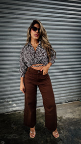 “TERRA” WIDE LEG CROPPED PANTS