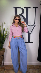 “KELLY” TROUSER LIGHT DENIM PANTS