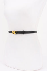 METAL BUCKLE FAUX LEATHER BELT