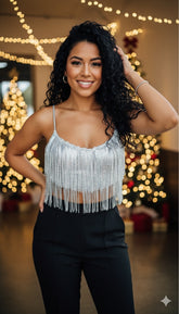 “CAROLINA” SEQUIN FRINGE TOP