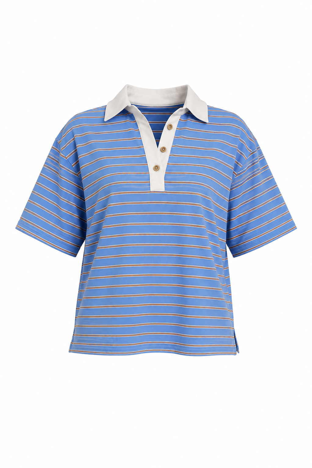 “CANDY” RUGBY STRIPED POLO TEE