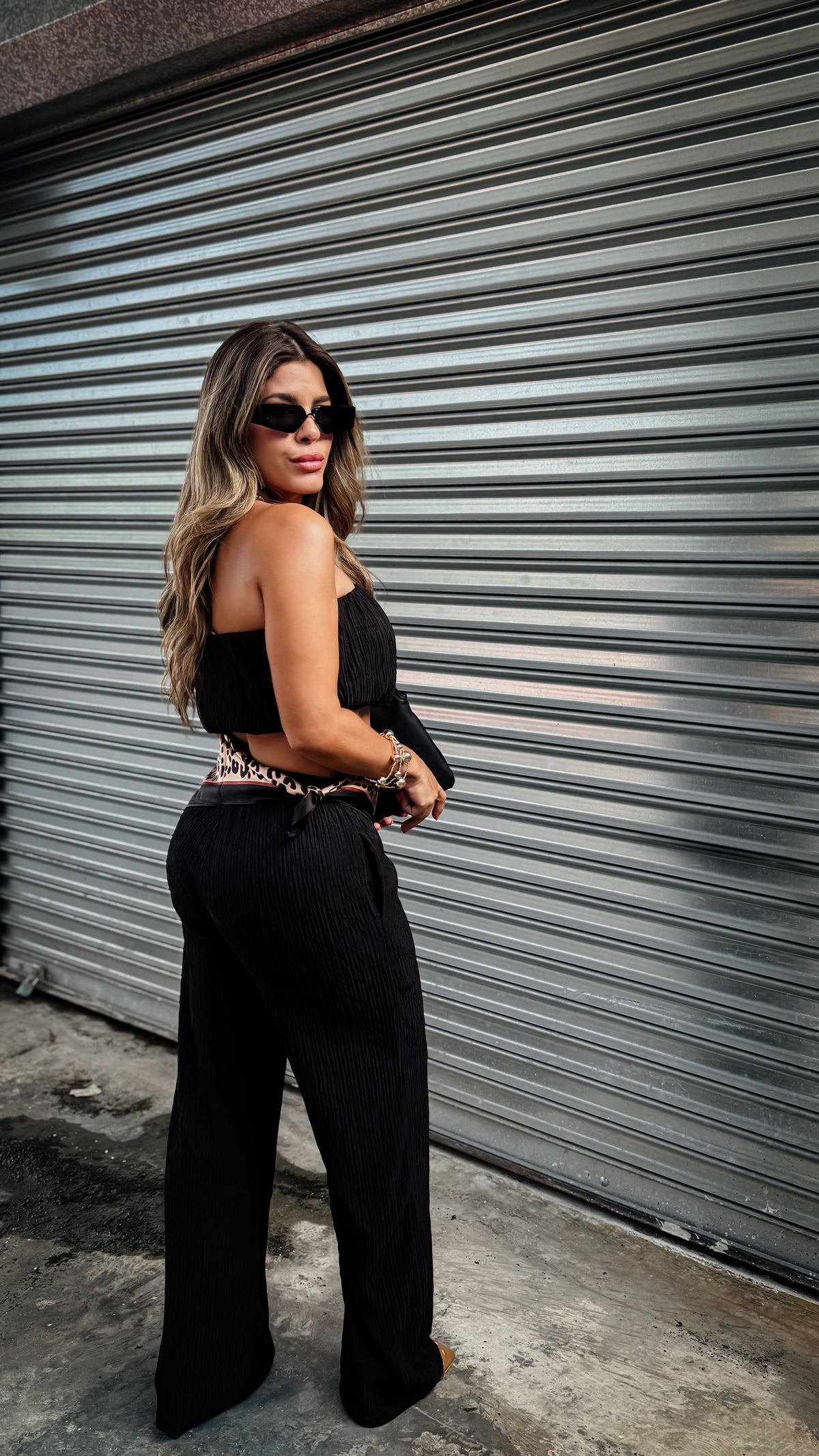 “JACKIE” TEXTURED TUBE TOP AND SHORTS SET
