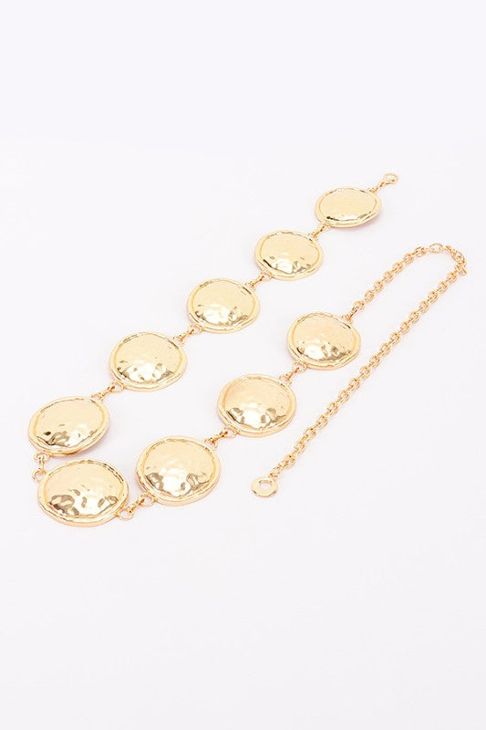 HAMMERED CIRCLE CHAIN BELT