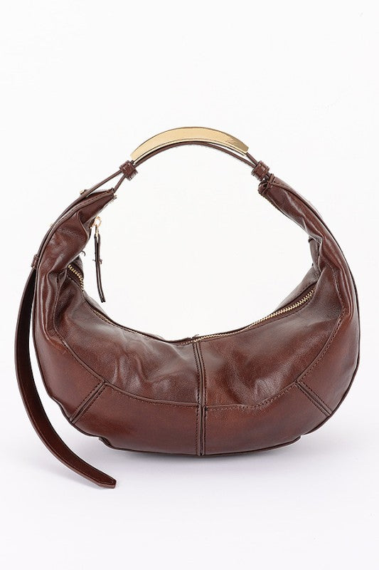 FAUX LEATHER HOBO BAG