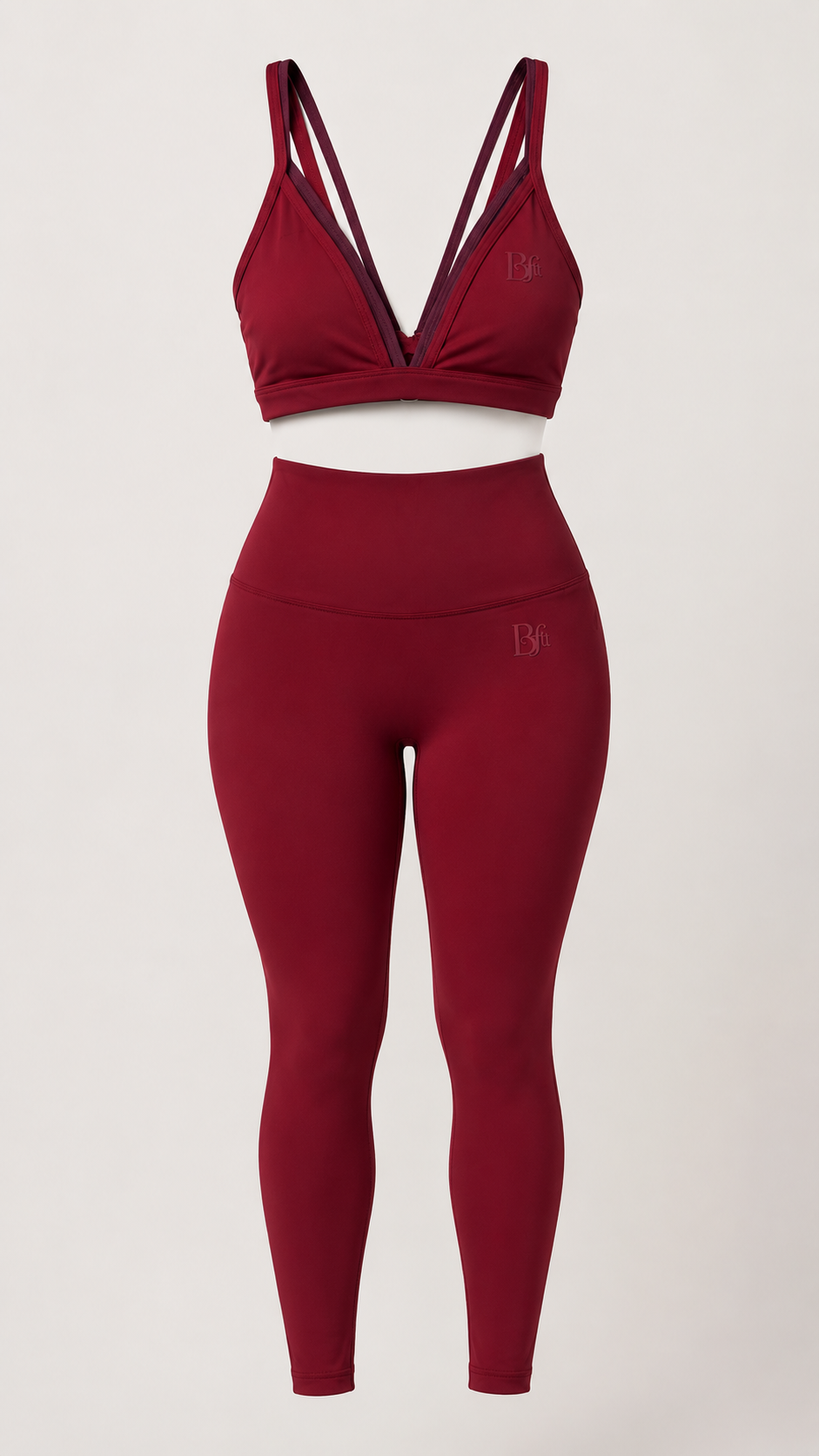 “HIKE” CONTRAST COLOR BRA TOP AND LEGGING SET BRICK