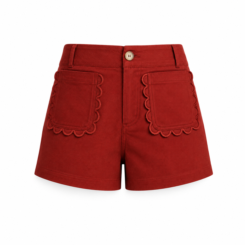 “MARIGOLD” SCALLOP DETAIL POCKET COLETTE SHORTS