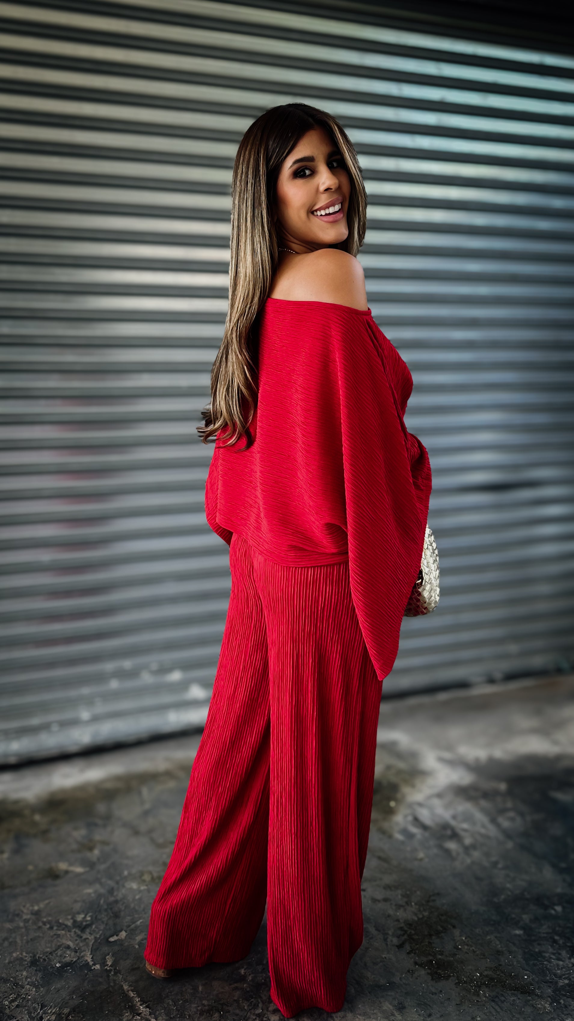 Pre-Orden “LINA” KIMONO TOP AND WIDE LEG PANT SET