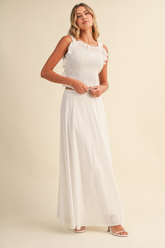 “LEAhH” TIED TOP AND A LINE MAXI SKIRT SET