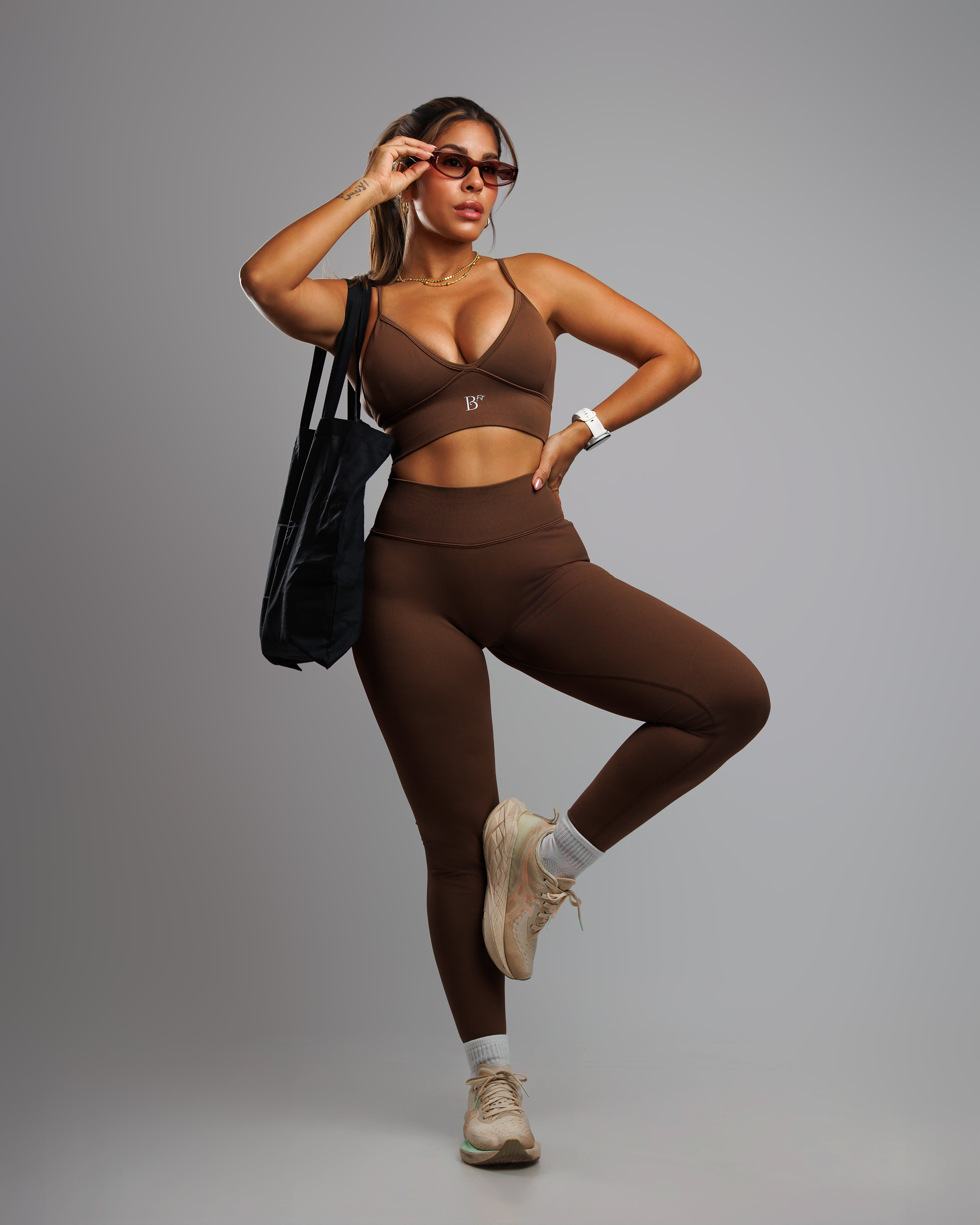 “CONTOUR” BRA TOP AND LEGGING SET BLUE