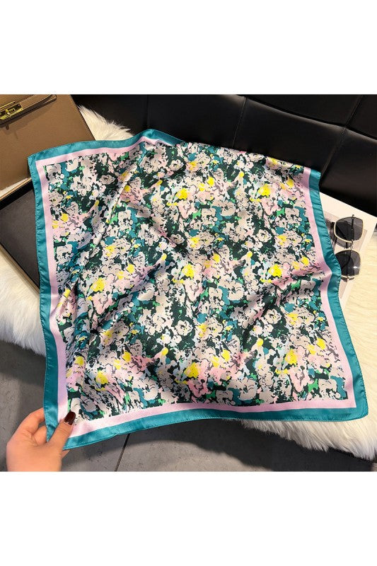 FLORAL PRINT SILK SCARF