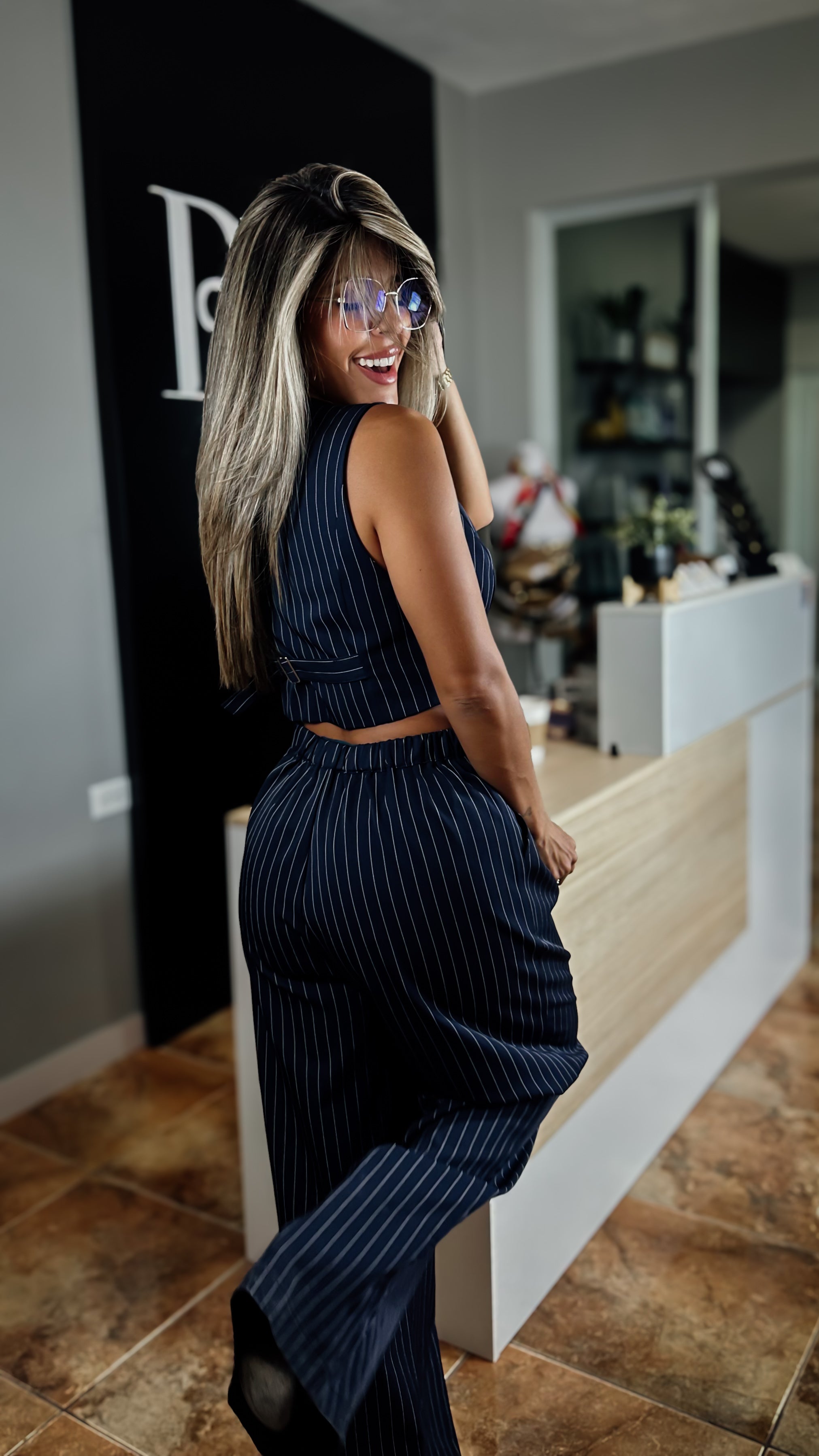 “LORI” STRIPED JUMPSUIT