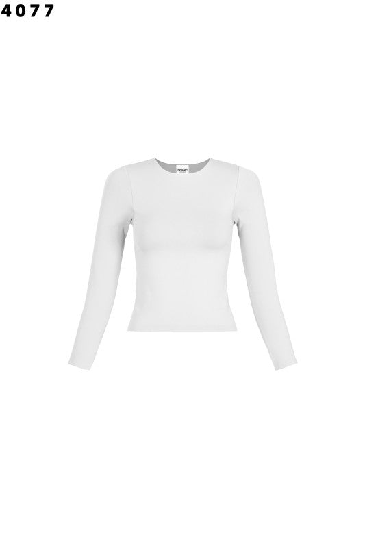“LUA” ROUND NECK LONG SLEEVE BASIC TOP