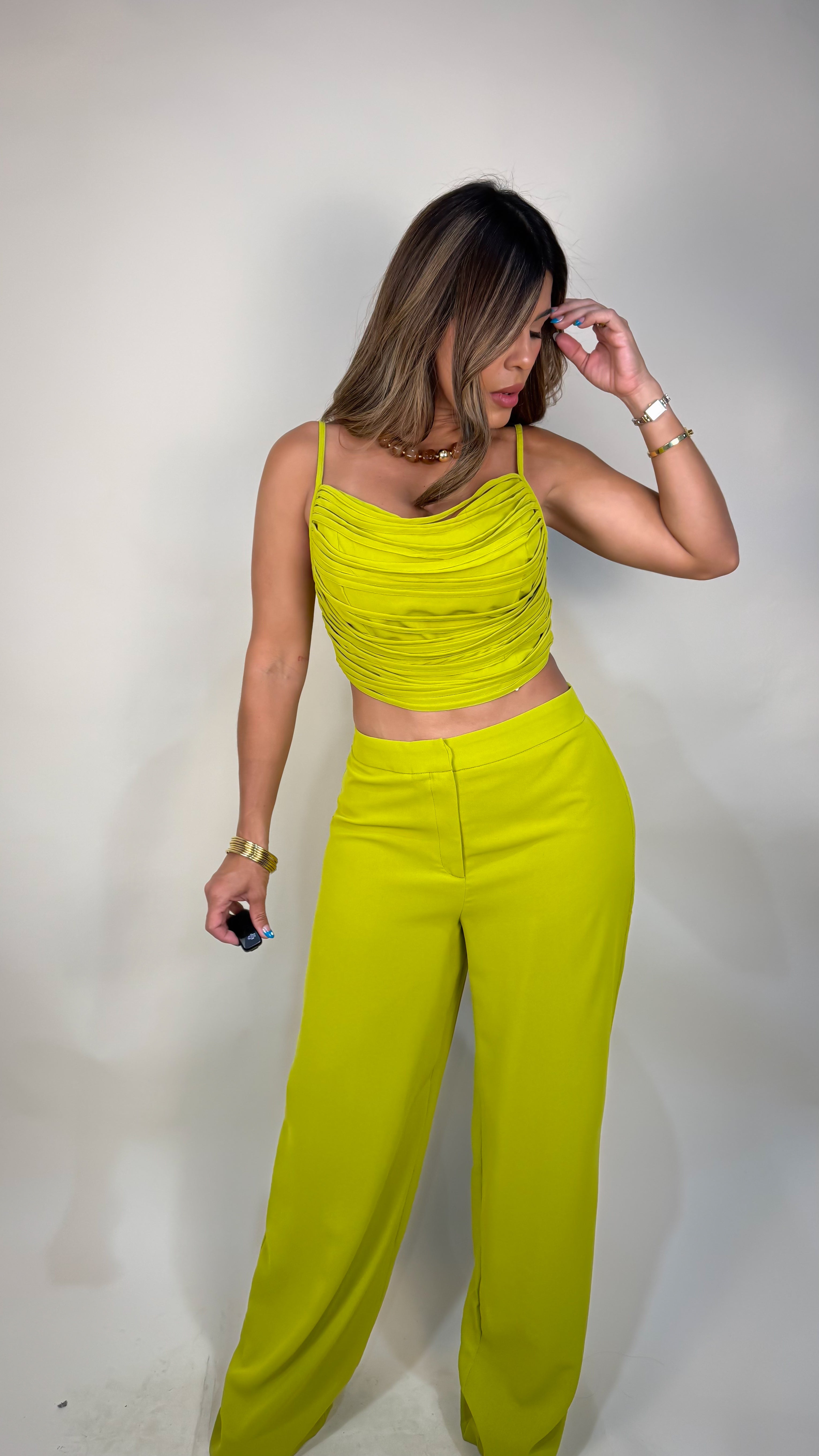 “ELIZA” FRINGE DETAIL TOP AND PANT SET