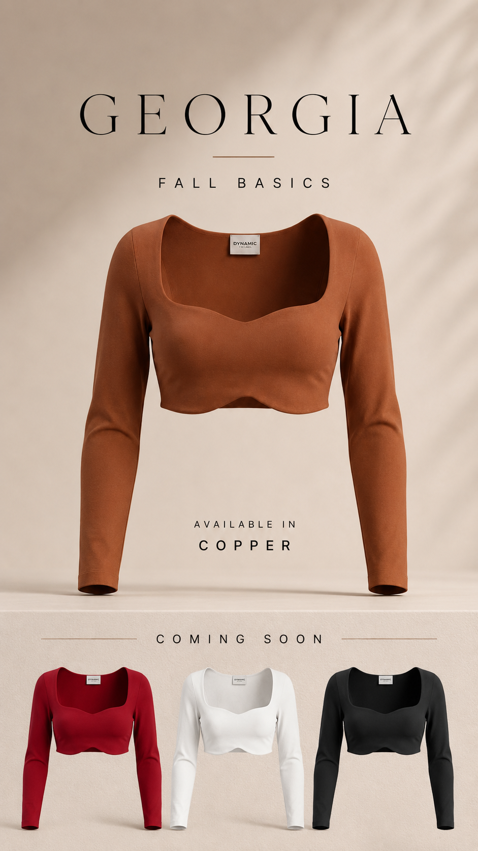 “GEORGIA” LONG SLEEVE DOBLE LAYER CROP TOP