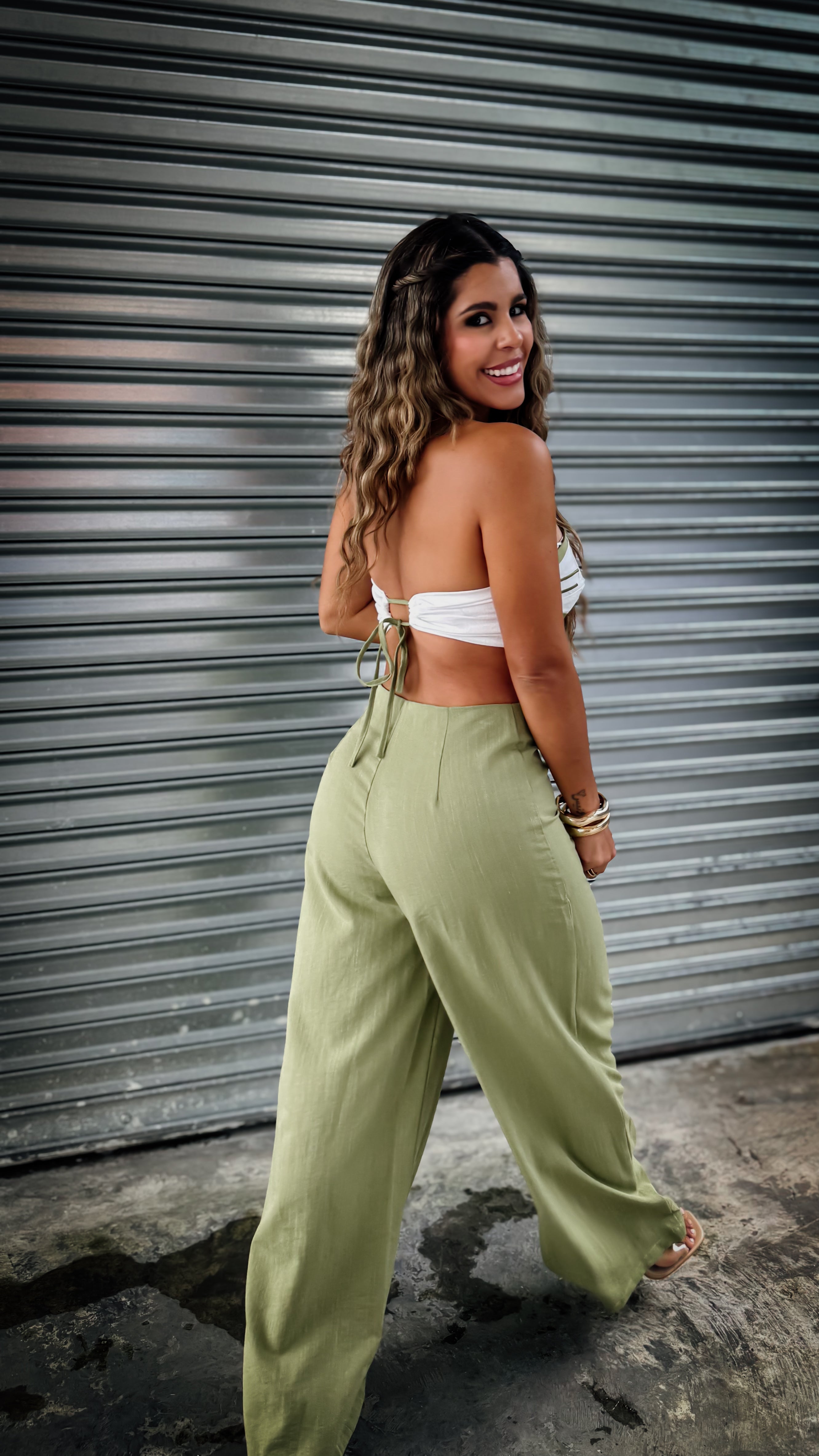 “RILEY” HALTER NECK TOP AND PANTS SET