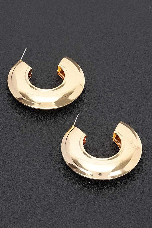 CHUNKY METAL HOOP EARRINGS