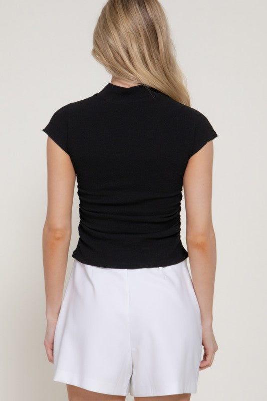 “ALINA” MOCK NECK KNIT BASIC TOP