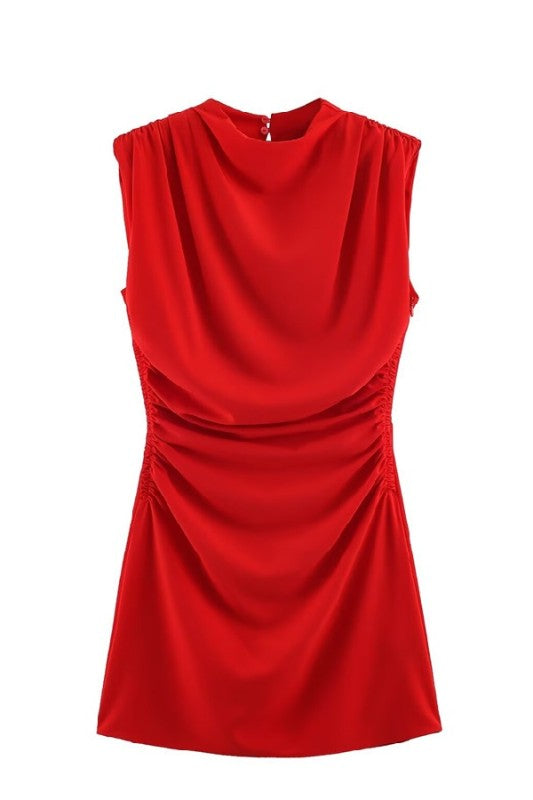 “CECI” DRAPPED MINI DRESS