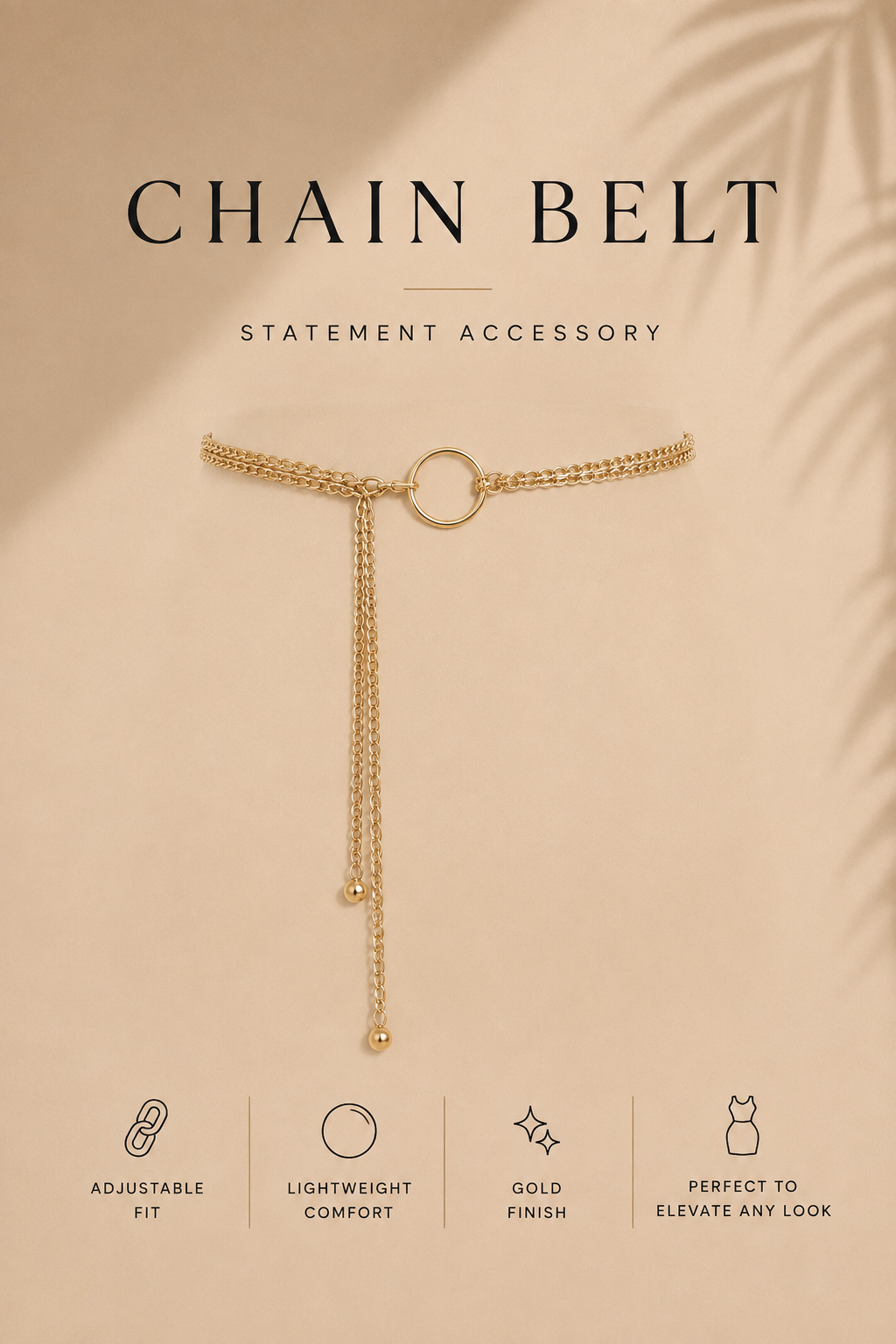 CIRCLE BUCKLE CHAIN BELT