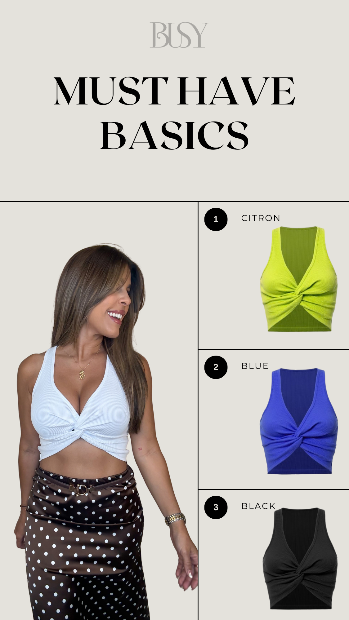 “EMMY” KNOT DETAIL ONE-SIZE BASIC TOP