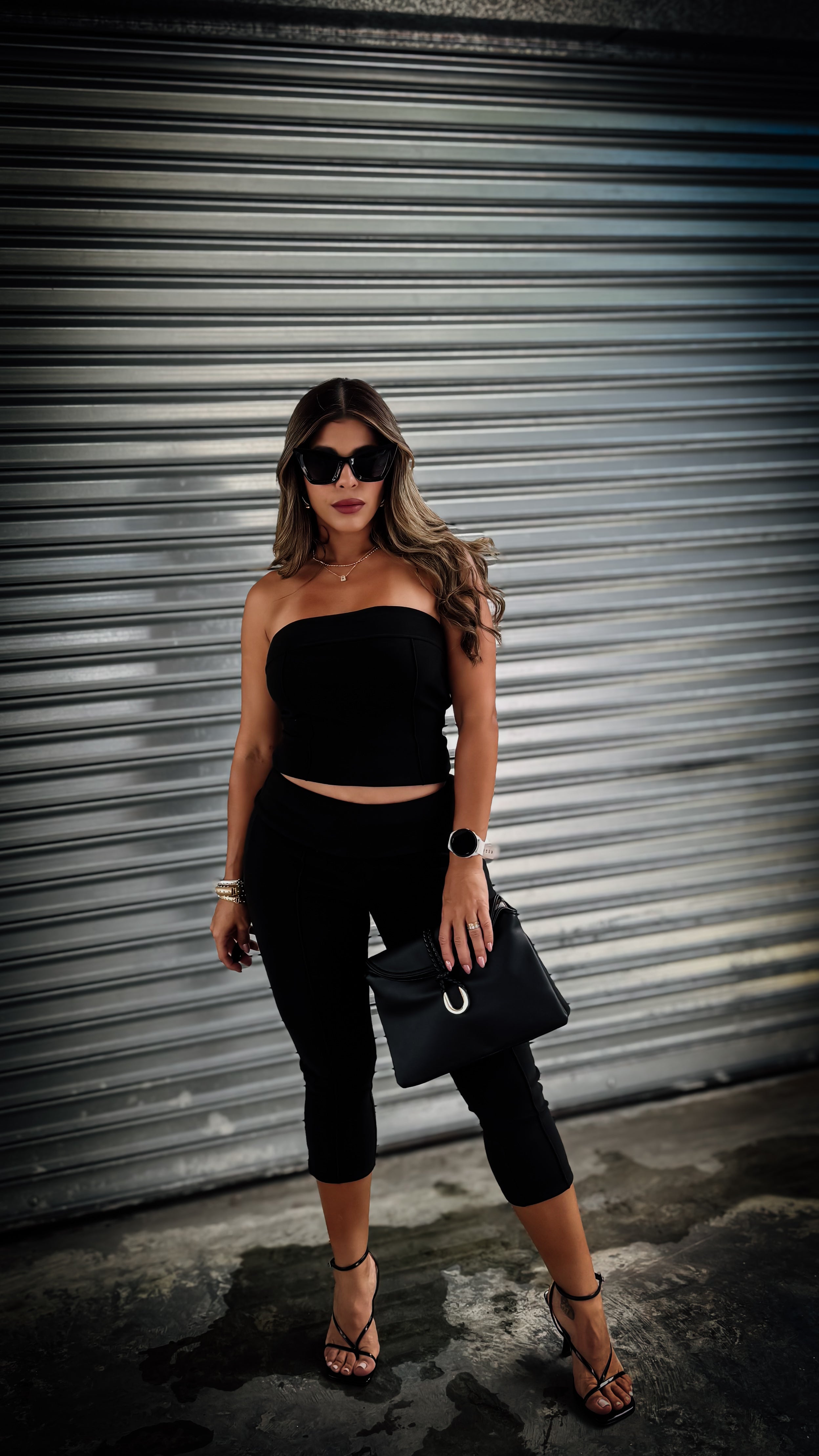 “SELINA” SOFT TUBE TOP AND CAPRI PANT SET