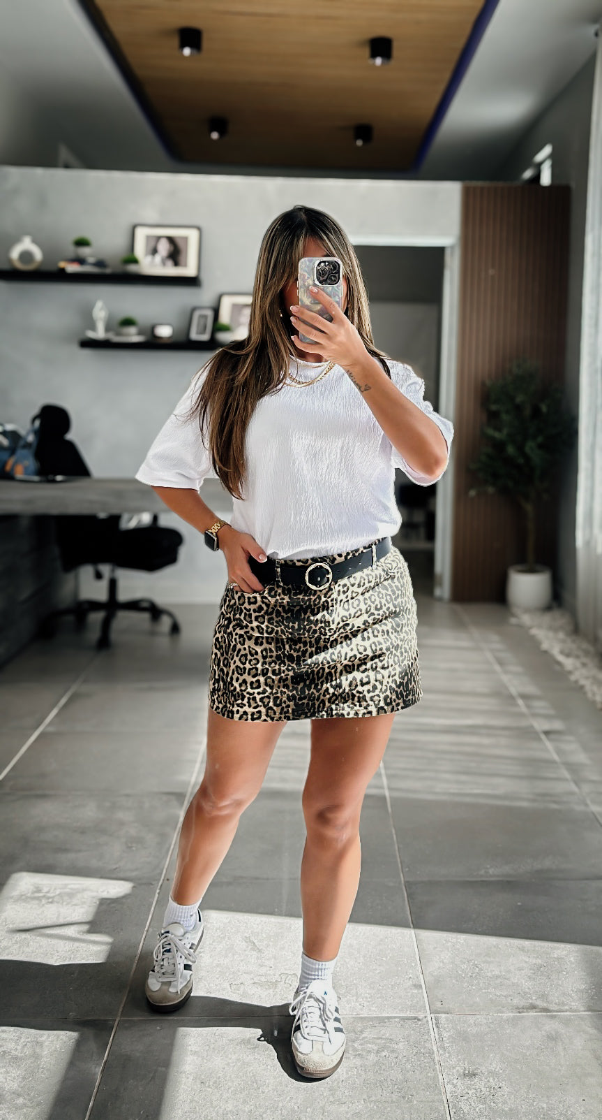 “RILEY” LEOPARD MINI SKIRT