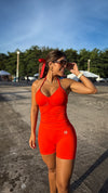 “SORA” HALTER TOP AND BIKER SHORT