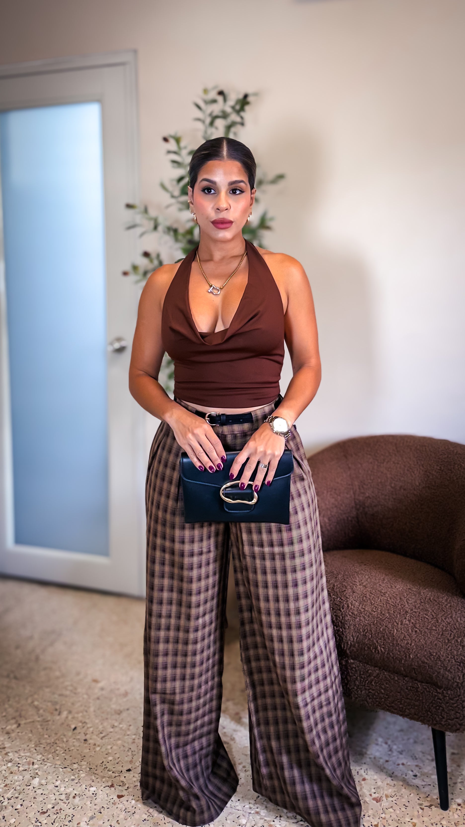 “BLAIR” CHECKERED PRINT TROUSER