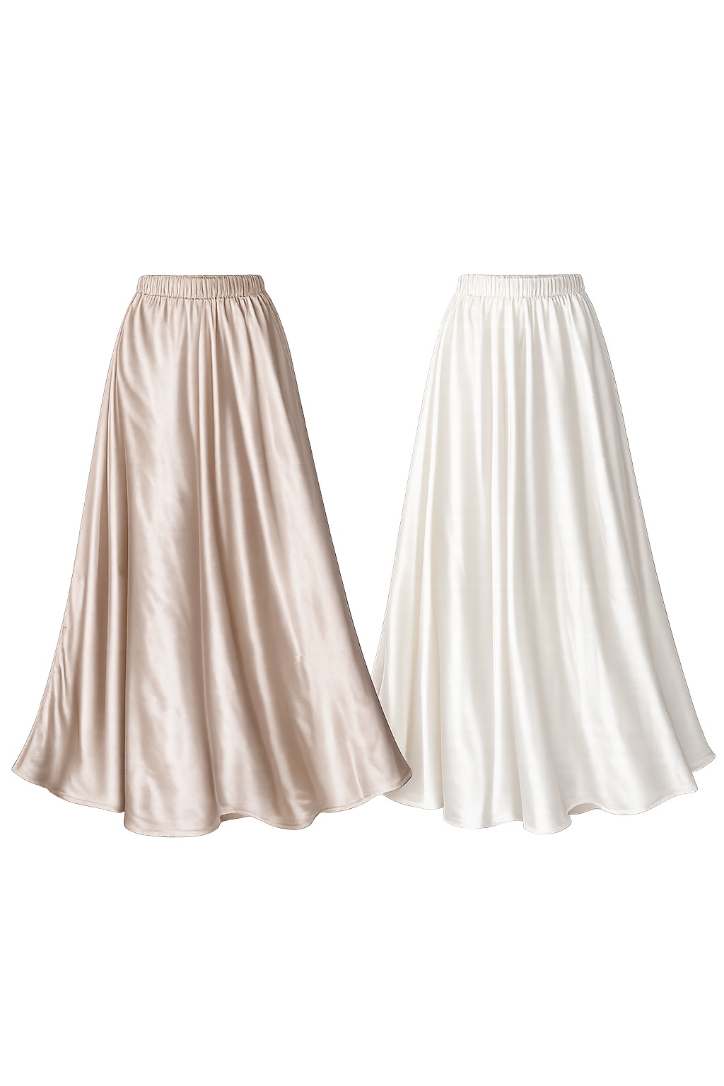 “DIANNA” A LINE MAXI SILK SKIRT WITH BELT