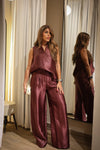 “CAMILLE” V-NECK SLEEVELESS TOP AND WIDE LEG PANT SET