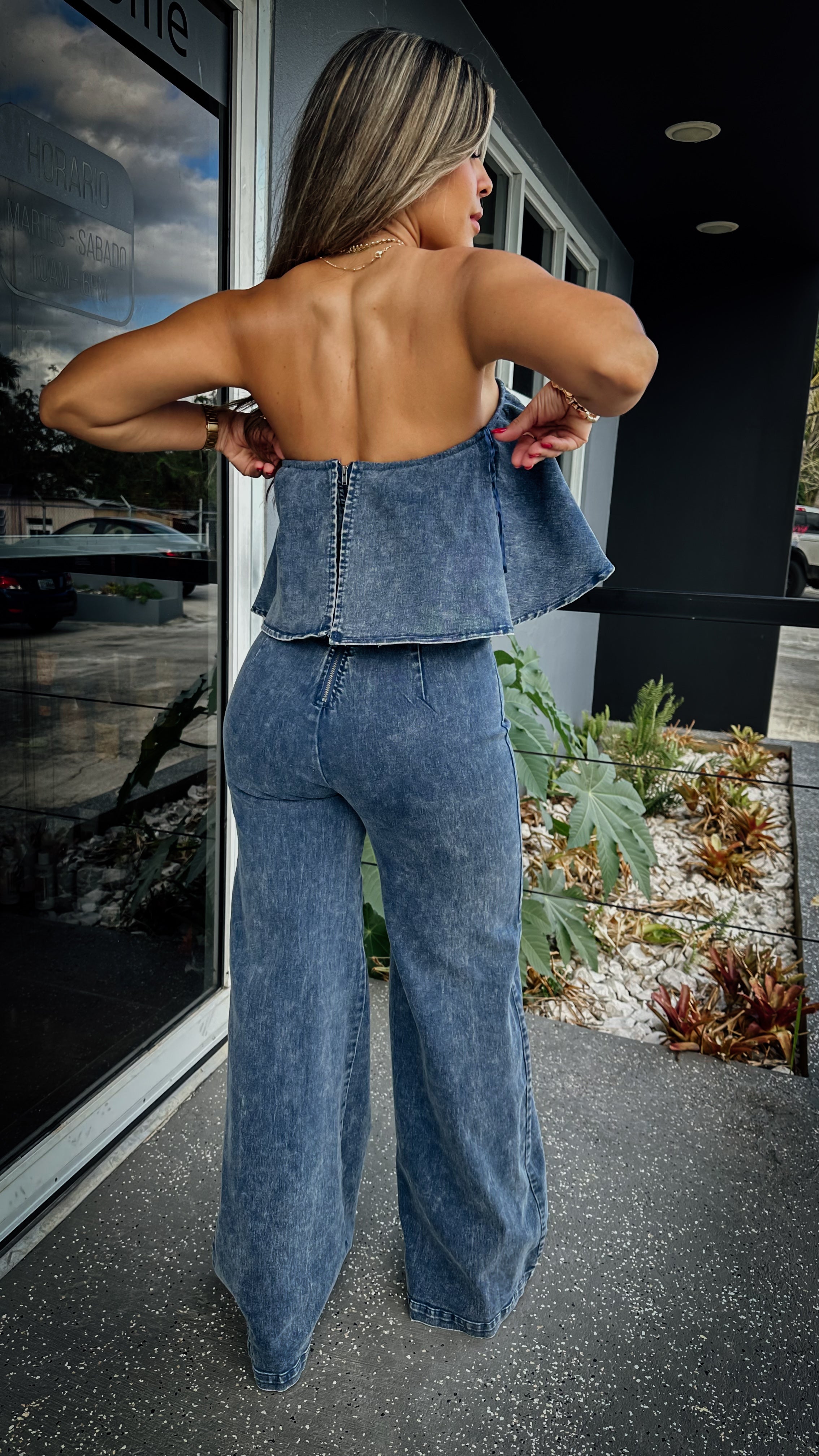 “PIA” DENIM JUMPSUIT