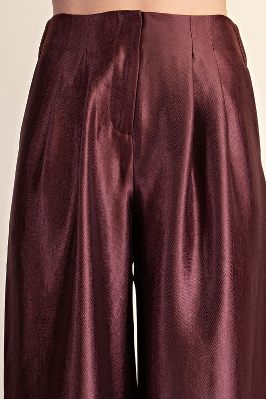 “CAMILLE” V-NECK SLEEVELESS TOP AND WIDE LEG PANT SET