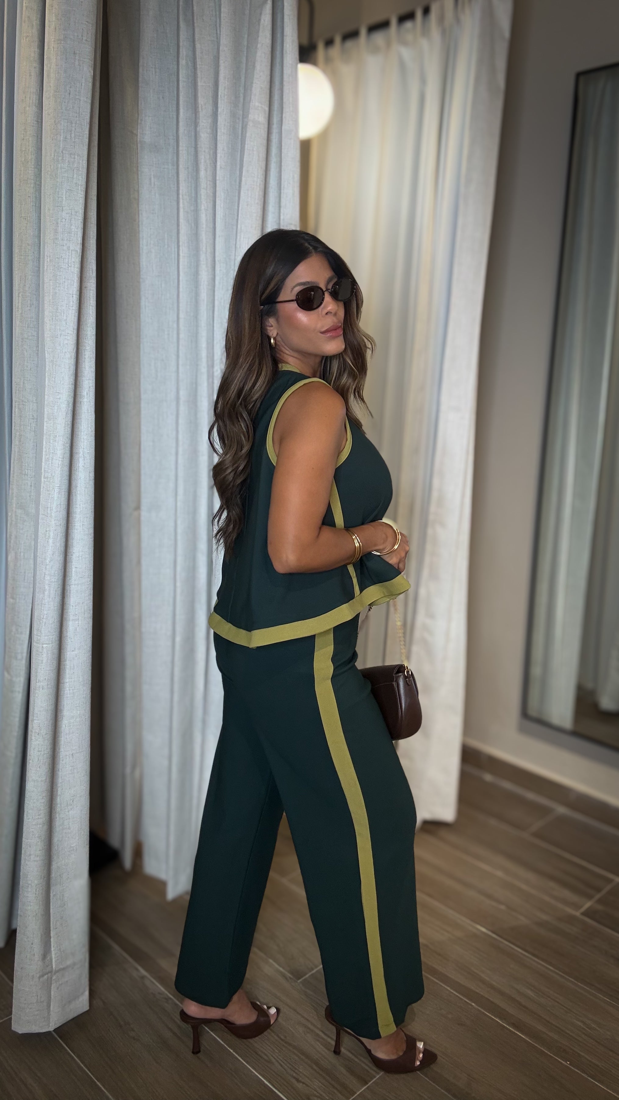 “HANNAH” CONTRAST PULL OVER TOP AND PANT SET