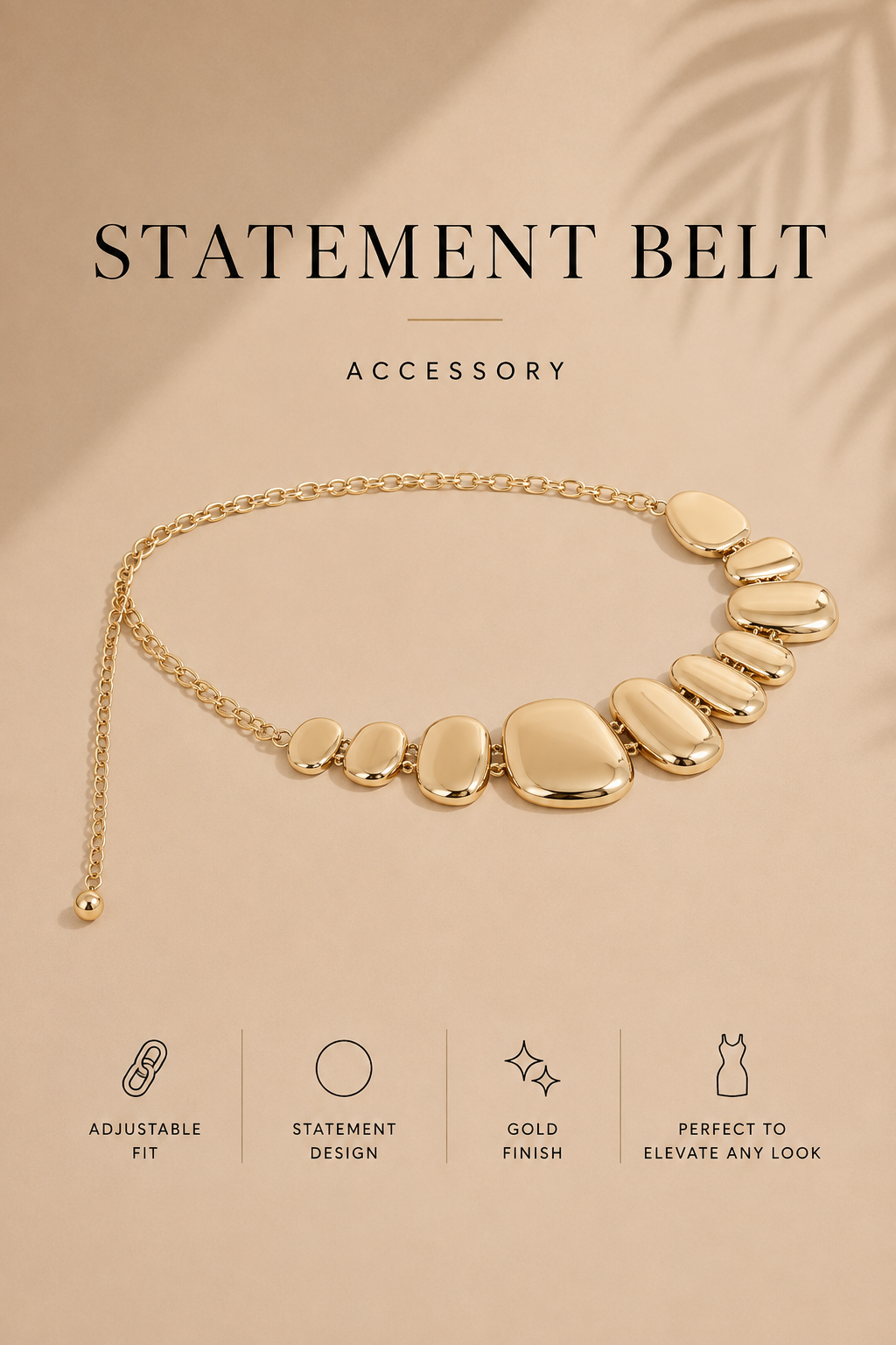 IRREGULAR DISC CHAIN WAIST BELT