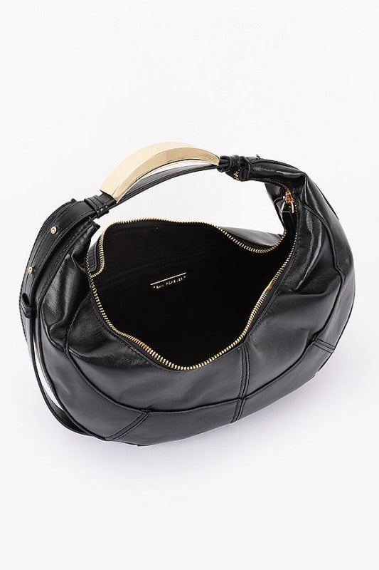 FAUX LEATHER HOBO BAG